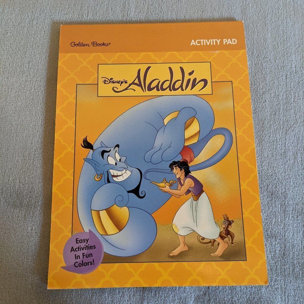 Vintage Aladdin Activity Pad Golden Books 1997 Unused